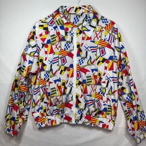 Forever 21 International Flags Print Jacket Windbreaker Women's‎ Sz Small No Tag